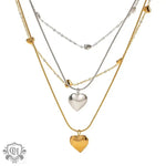 18K Gold Heart Double Layer Necklace - QH Clothing