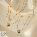 18K Gold Heart Double Layer Necklace - QH Clothing