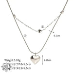 18K Gold Heart Double Layer Necklace - QH Clothing