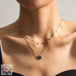 18K Gold Heart Double Layer Necklace - QH Clothing