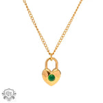 18K Gold Heart Padlock Necklace - QH Clothing