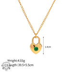 18K Gold Heart Padlock Necklace - QH Clothing