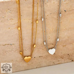 18K Gold Heart Pendant Double Layer Necklace - QH Clothing