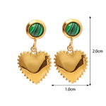 18K Gold Heart Pendant Earrings - QH Clothing