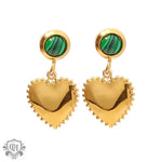 18K Gold Heart Pendant Earrings - QH Clothing