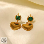 18K Gold Heart Pendant Earrings - QH Clothing