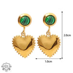 18K Gold Heart Pendant Earrings - QH Clothing