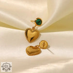 18K Gold Heart Pendant Earrings - QH Clothing