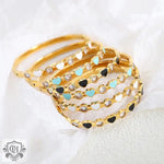 18K Gold Heart-Shaped Round Zircon Bracelet - QH Clothing