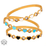 18K Gold Heart-Shaped Round Zircon Bracelet - QH Clothing