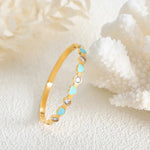 18K Gold Heart-Shaped Round Zircon Bracelet - QH Clothing