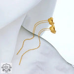 18K Gold Heart-Shaped Tassel Earrings - QH Clothing