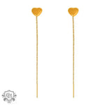 18K Gold Heart-Shaped Tassel Earrings - QH Clothing