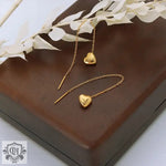 18K Gold Heart-Shaped Tassel Earrings - QH Clothing