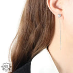 18K Gold Heart-Shaped Tassel Earrings - QH Clothing