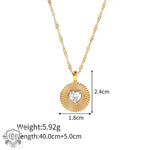 18K Gold Heart-Shaped Zircon Pendant Necklace - QH Clothing