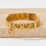 18K gold novel and noble love bracelet with strap design and versatile bracelet - QH Clothing