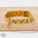 18K gold novel and noble love bracelet with strap design and versatile bracelet - QH Clothing