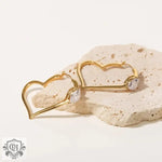 18K Gold Heart Zirconia Earrings - QH Clothing