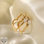 18K Gold Heart Zirconia Earrings - QH Clothing