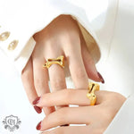 18K Gold Hollow Design Ring - QH Clothing