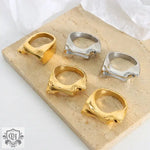 18K Gold Hollow Design Ring - QH Clothing