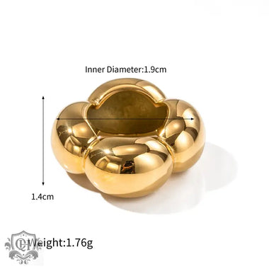 18K gold light luxury and noble hollow flower-shaped design ring - QH Clothing