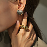 18K gold light luxury and noble hollow flower-shaped design ring - QH Clothing