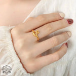 18K Gold Hollow Rabbit Design Ring - QH Clothing