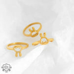 18K Gold Hollow Rabbit Design Ring - QH Clothing