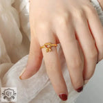 18K Gold Hollow Rabbit Design Ring - QH Clothing