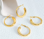 18K Gold Simple Atmospheric Hollow Round Design Versatile Earrings - QH Clothing