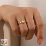 18K Gold Inlaid Opal Elegance Ring - QH Clothing