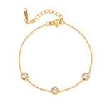 18K Gold Inlaid Round Zircon Bracelet - QH Clothing