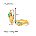 18K Gold Inlaid Snake Earrings - QH Clothing