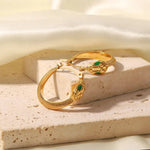 18K Gold Inlaid Snake Earrings - QH Clothing
