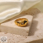 18K Gold Inlaid Star Ring - QH Clothing