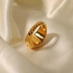 18K Gold Inlaid Star Ring - QH Clothing