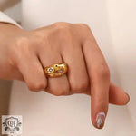 18K Gold Inlaid Star Ring - QH Clothing