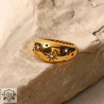 18K Gold Inlaid Star Ring - QH Clothing