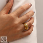 18K Gold Inlaid Star Ring - QH Clothing