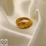 18K Gold Inlaid Star Ring - QH Clothing