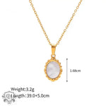 18K Gold Inlaid White Pendant Necklace - QH Clothing