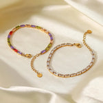 18K Gold Inlaid Zircon Design Bracelet - QH Clothing