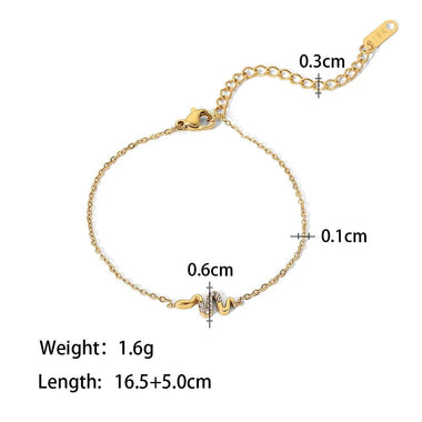 18K Gold Inlaid Zircon Design Bracelet - QH Clothing