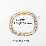 18K Gold Inlaid Zircon Design Bracelet - QH Clothing