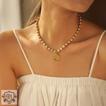 18K Gold Irregular Pearl Pendant Necklace - QH Clothing