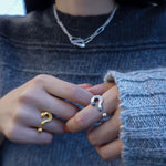 18K gold novel and fashionable irregular-shaped design versatile ring - QH Clothing