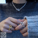 18K gold novel and fashionable irregular-shaped design versatile ring - QH Clothing