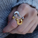 18K gold novel and fashionable irregular-shaped design versatile ring - QH Clothing